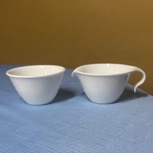 Corelle Winter Frost White Hook Handle Creamer Sugar Bowl Set